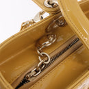 Christian Dior Lady Dior Tote Bag Patent Leather 2way Yellow Silver BA13759V-19