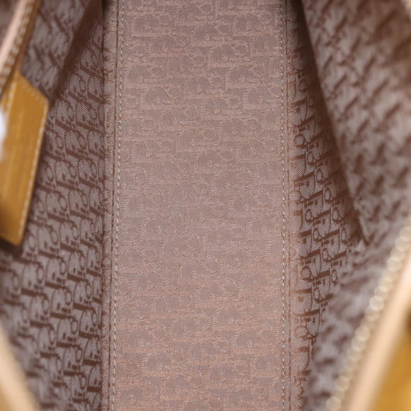Christian Dior Lady Dior Tote Bag Patent Leather 2way Yellow Silver BA13759V
