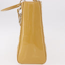 Christian Dior Lady Dior Tote Bag Patent Leather 2way Yellow Silver BA13759V-4