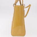Christian Dior Lady Dior Tote Bag Patent Leather 2way Yellow Silver BA13759V-5