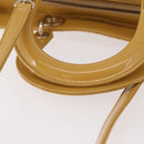 Christian Dior Lady Dior Tote Bag Patent Leather 2way Yellow Silver BA13759V-7