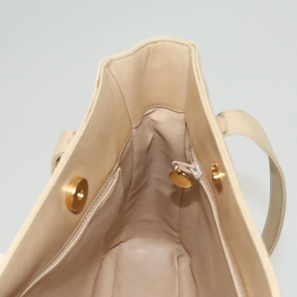 CHANEL COCO Mark Shoulder Bag Lamb Skin Beige Gold CC Auth BA1376