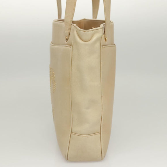 CHANEL COCO Mark Shoulder Bag Lamb Skin Beige Gold CC Auth BA1376