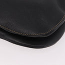 Salvatore Ferragamo Gancini Shoulder Bag Leather Black Silver Auth BA13760A-16