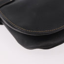 Salvatore Ferragamo Gancini Shoulder Bag Leather Black Silver Auth BA13760A-17