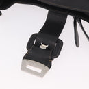 Salvatore Ferragamo Gancini Shoulder Bag Leather Black Silver Auth BA13760A-20
