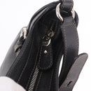 Salvatore Ferragamo Gancini Shoulder Bag Leather Black Silver Auth BA13760A-21