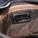 Salvatore Ferragamo Gancini Shoulder Bag Leather Black Silver Auth BA13760A-22