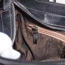 Salvatore Ferragamo Gancini Shoulder Bag Leather Black Silver Auth BA13760A-25