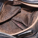Salvatore Ferragamo Gancini Shoulder Bag Leather Black Silver Auth BA13760A-10