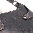 Salvatore Ferragamo Gancini Shoulder Bag Leather Black Silver Auth BA13760A-8