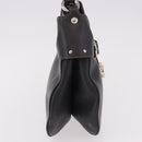 Salvatore Ferragamo Gancini Shoulder Bag Leather Black Silver Auth BA13760A-4
