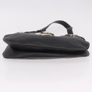 Salvatore Ferragamo Gancini Shoulder Bag Leather Black Silver Auth BA13760A-5