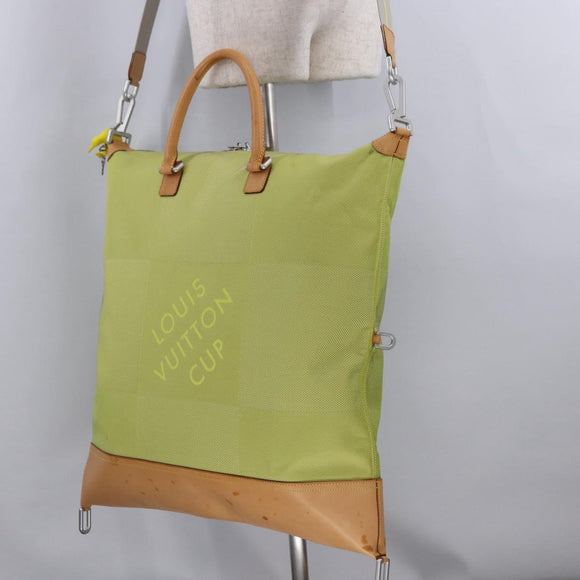 LOUIS VUITTON Damier Geant America Cube Tas Canvas Geel M80633 Auth BA13761A