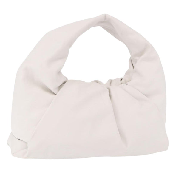 BOTTEGA VENETA Shoulder Bag Leather White Silver Auth BA13763M