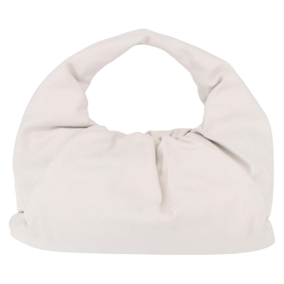 BOTTEGA VENETA Shoulder Bag Leather White Silver Auth BA13763M