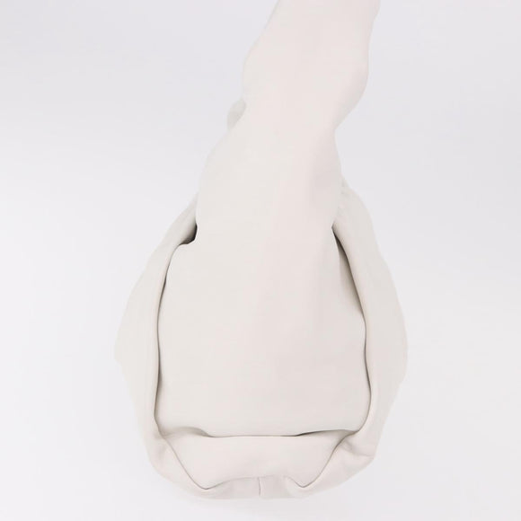 BOTTEGA VENETA Shoulder Bag Leather White Silver Auth BA13763M