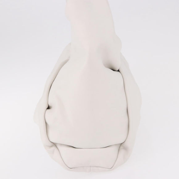 BOTTEGA VENETA Shoulder Bag Leather White Silver Auth BA13763M