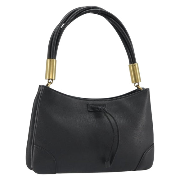 GUCCI Shoulder Bag Leather Black Gold 108964 Auth BA13764V