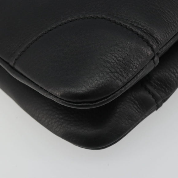 GUCCI Shoulder Bag Leather Black Gold 108964 Auth BA13764V