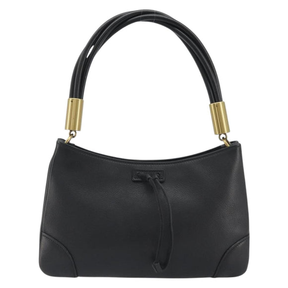 GUCCI Shoulder Bag Leather Black Gold 108964 Auth BA13764V