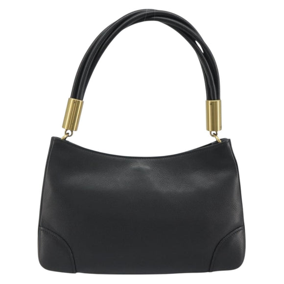 GUCCI Shoulder Bag Leather Black Gold 108964 Auth BA13764V