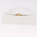 Salvatore Ferragamo Gancini Shoulder Bag Leather White Gold Auth BA13766A-10