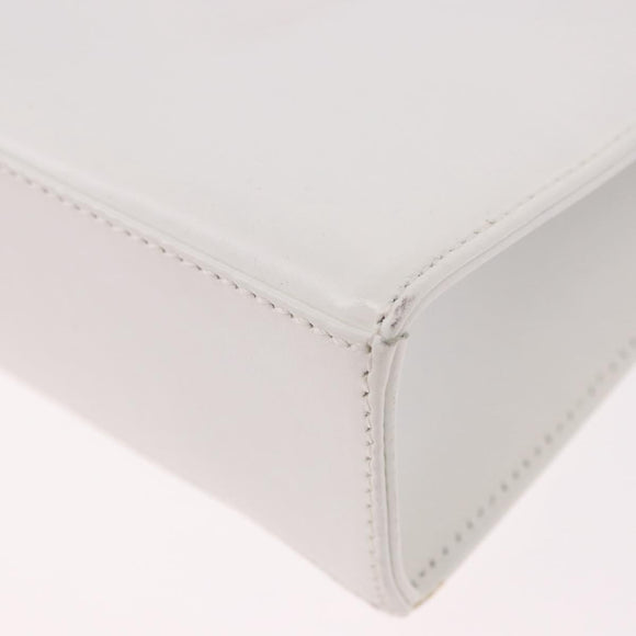 Salvatore Ferragamo Gancini Shoulder Bag Leather White Gold Auth BA13766A