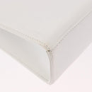 Salvatore Ferragamo Gancini Shoulder Bag Leather White Gold Auth BA13766A-13