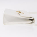 Salvatore Ferragamo Gancini Shoulder Bag Leather White Gold Auth BA13766A-4