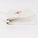 Salvatore Ferragamo Gancini Shoulder Bag Leather White Gold Auth BA13766A-5