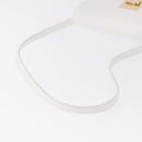 Salvatore Ferragamo Gancini Shoulder Bag Leather White Gold Auth BA13766A-7