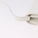 Salvatore Ferragamo Gancini Shoulder Bag Leather White Gold Auth BA13766A-9