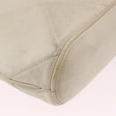 CHANEL Matelasse Shoulder Bag Lamb Skin White Gold CC Auth BA13767-15