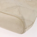 CHANEL Matelasse Shoulder Bag Lamb Skin White Gold CC Auth BA13767-16