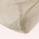 CHANEL Matelasse Shoulder Bag Lamb Skin White Gold CC Auth BA13767-17