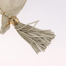 CHANEL Matelasse Shoulder Bag Lamb Skin White Gold CC Auth BA13767-19