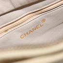 CHANEL Matelasse Shoulder Bag Lamb Skin White Gold CC Auth BA13767-20