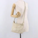 CHANEL Matelasse Shoulder Bag Lamb Skin White Gold CC Auth BA13767-24