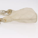 CHANEL Matelasse Shoulder Bag Lamb Skin White Gold CC Auth BA13767-5