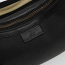 GUCCI Sherry Line Shoulder Bag Canvas Black Gold 106663 Auth BA13768-17