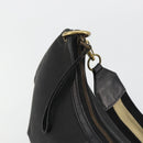 GUCCI Sherry Line Shoulder Bag Canvas Black Gold 106663 Auth BA13768-10