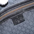GUCCI Sherry Line Shoulder Bag Canvas Black Gold 106663 Auth BA13768-18