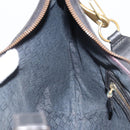 GUCCI Sherry Line Shoulder Bag Canvas Black Gold 106663 Auth BA13768-20