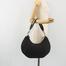 GUCCI Sherry Line Shoulder Bag Canvas Black Gold 106663 Auth BA13768-23