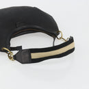 GUCCI Sherry Line Shoulder Bag Canvas Black Gold 106663 Auth BA13768-7
