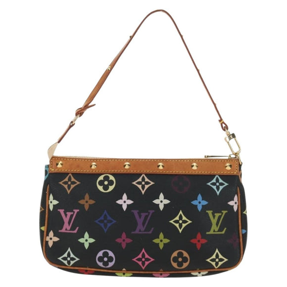 LOUIS VUITTON Multicolor Pochette Accessoires Pouch Black M92648 Auth BA13769V