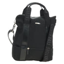 Salvatore Ferragamo Hand Bag Canvas 2way Black Silver Auth BA13771V-1