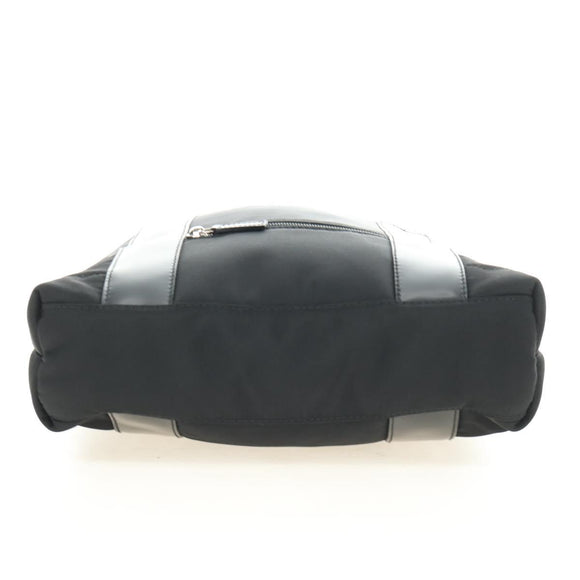 Salvatore Ferragamo Hand Bag Canvas 2way Black Silver Auth BA13771V