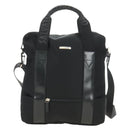 Salvatore Ferragamo Hand Bag Canvas 2way Black Silver Auth BA13771V-13
